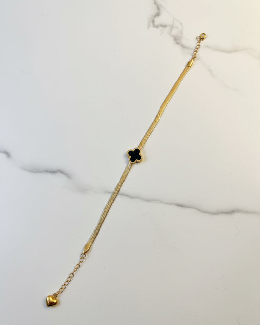 Black Clover Snake Chain Bracelet