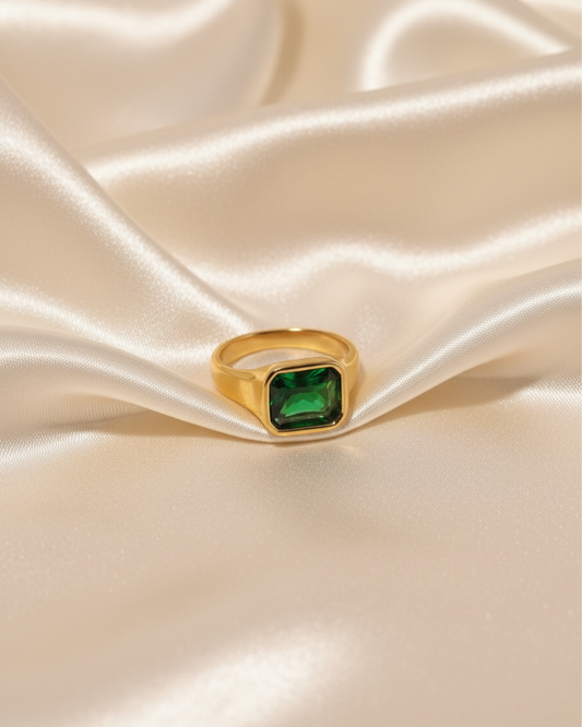 Green Big Stone Ring