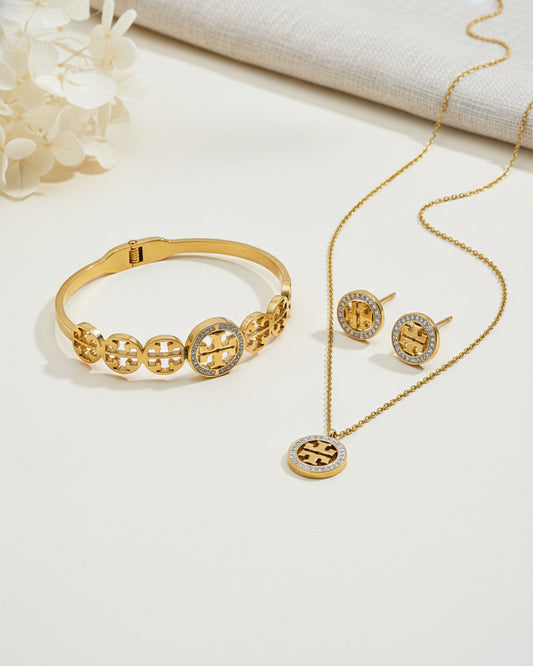 Stainless Steel diamantés Set