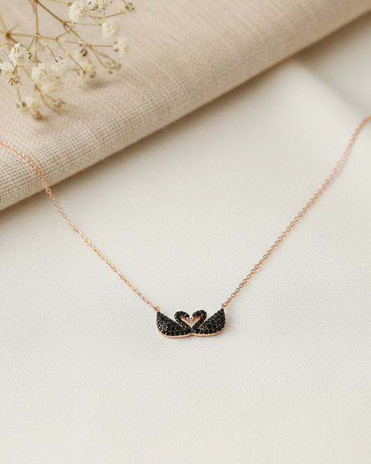 Silver Double Swan Necklace