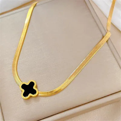 Black Clover Snake Chain Necklace