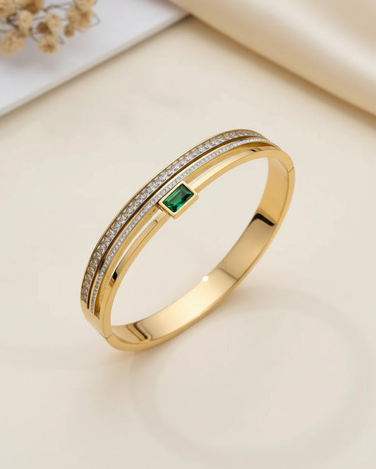 Green Rhinestone Bangle