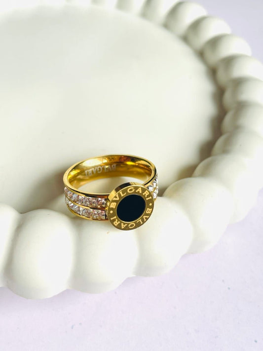 Black Stone Diamond Ring