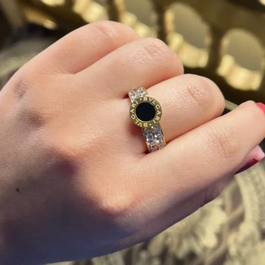Black Stone Diamond Ring