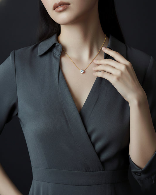 One Diamond Necklace 18k